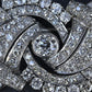 Antique Art Deco 8ctw Old European Diamond Platinum Brooch Pin IGI Certified