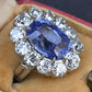 Rare Antique Platinum GIA 8.62ct No Heat Ceylon Sapphire & Old Cut Diamonds