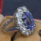 Rare Antique Platinum GIA 8.62ct No Heat Ceylon Sapphire & Old Cut Diamonds