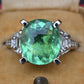 Rare GIA 6.57 Ct Unheated Natural Green Paraiba Tourmaline & Diamond Ring 18K