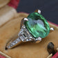 Rare GIA 6.57 Ct Unheated Natural Green Paraiba Tourmaline & Diamond Ring 18K