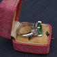 Rare GIA 6.57 Ct Unheated Natural Green Paraiba Tourmaline & Diamond Ring 18K