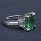 Rare GIA 6.57 Ct Unheated Natural Green Paraiba Tourmaline & Diamond Ring 18K