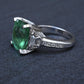 Rare GIA 6.57 Ct Unheated Natural Green Paraiba Tourmaline & Diamond Ring 18K