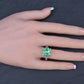 Rare GIA 6.57 Ct Unheated Natural Green Paraiba Tourmaline & Diamond Ring 18K
