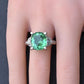 Rare GIA 6.57 Ct Unheated Natural Green Paraiba Tourmaline & Diamond Ring 18K