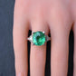 Rare GIA 6.57 Ct Unheated Natural Green Paraiba Tourmaline & Diamond Ring 18K