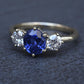 GIA 1.54ct Burma No Heat Sapphire With Old European Cut Diamonds 18K Gold Ring