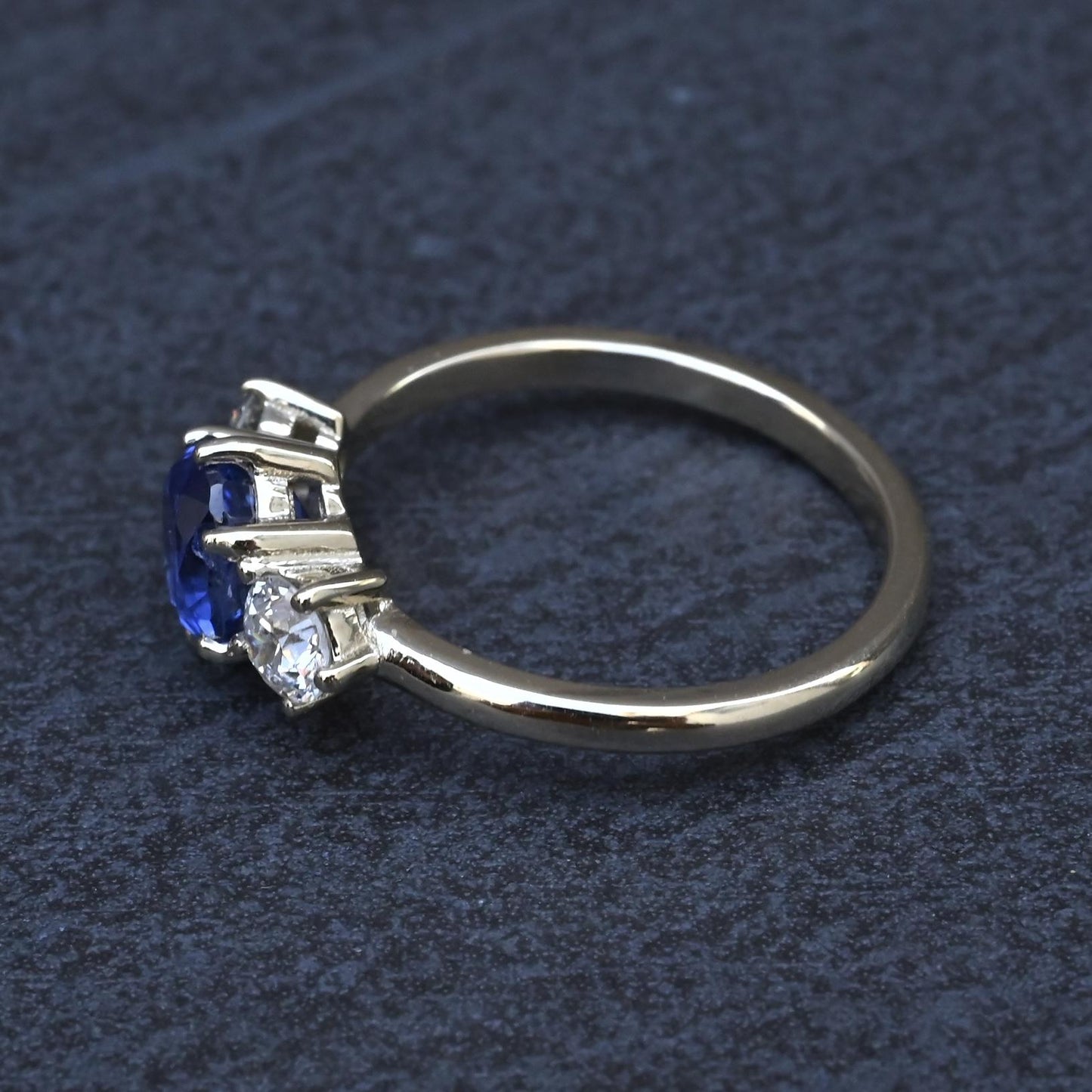 GIA 1.54ct Burma No Heat Sapphire With Old European Cut Diamonds 18K Gold Ring