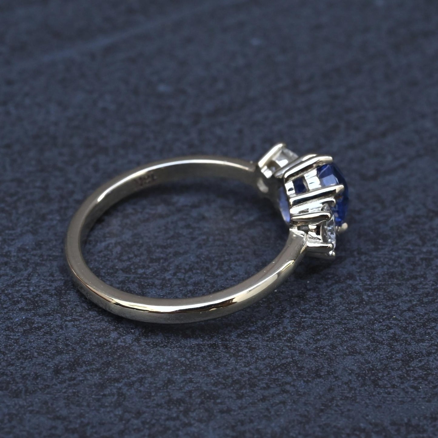GIA 1.54ct Burma No Heat Sapphire With Old European Cut Diamonds 18K Gold Ring