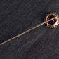 Antique 9K Gold Amethyst & Seed Pearl Halo Stick Pin