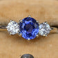 GIA 1.54ct Burma No Heat Sapphire With Old European Cut Diamonds 18K Gold Ring