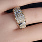 14K Yellow Gold Wide Band Diamond Ring 9.51 Grams Natural Diamonds