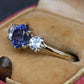 GIA 1.54ct Burma No Heat Sapphire With Old European Cut Diamonds 18K Gold Ring