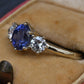GIA 1.54ct Burma No Heat Sapphire With Old European Cut Diamonds 18K Gold Ring