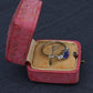 GIA 1.54ct Burma No Heat Sapphire With Old European Cut Diamonds 18K Gold Ring