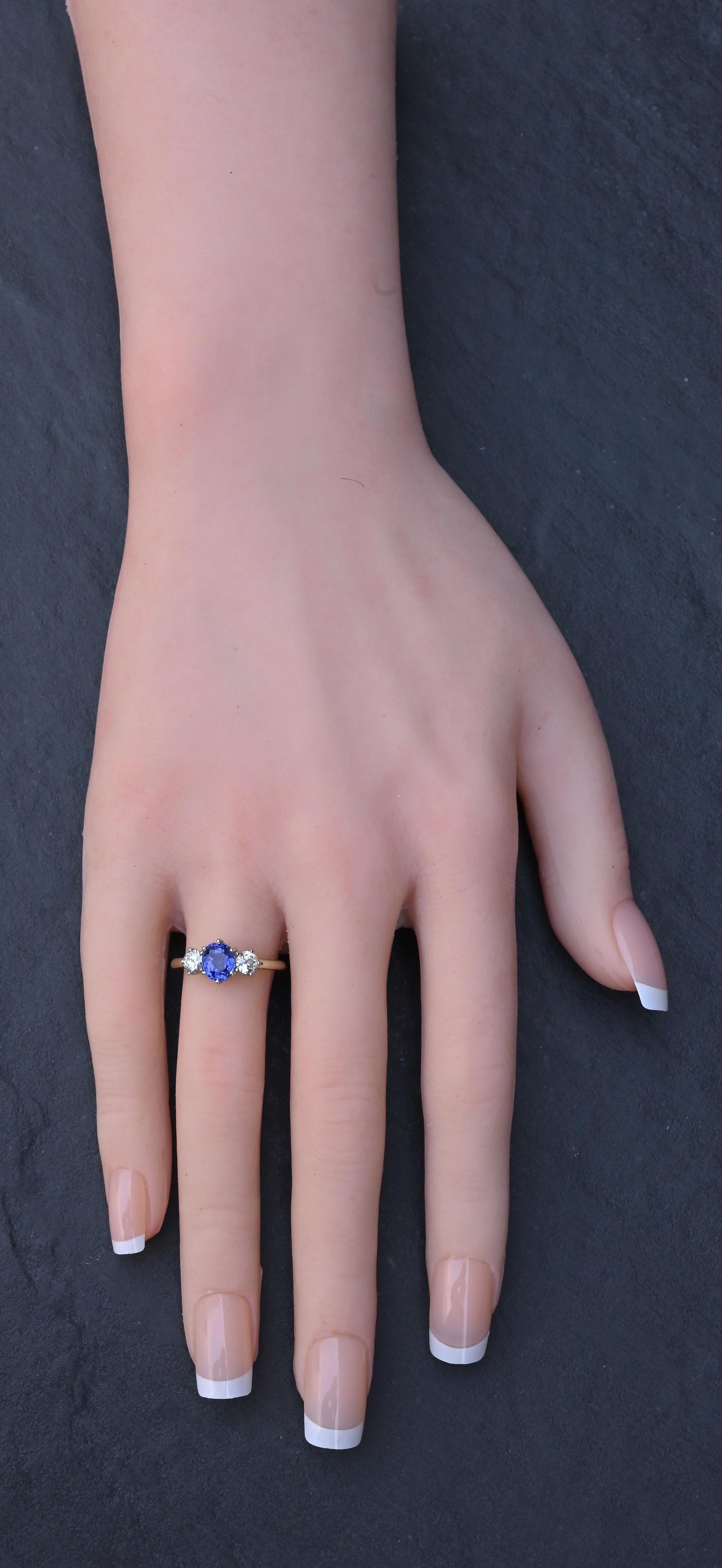 GIA 1.54ct Burma No Heat Sapphire With Old European Cut Diamonds 18K Gold Ring