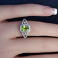 14K White Gold Peridot & Diamond Ring – Size 5.5 3.79 Grams