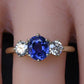 GIA 1.54ct Burma No Heat Sapphire With Old European Cut Diamonds 18K Gold Ring