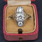 GIA Certified 14K Gold Art Deco Three-Stone Diamond Engagement Ring 2.00 TCW
