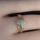 14K Yellow Gold Diamond Cluster Ring With Natural Diamonds
