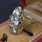 GIA Certified 14K Gold Art Deco Three-Stone Diamond Engagement Ring 2.00 TCW