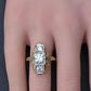 GIA Certified 14K Gold Art Deco Three-Stone Diamond Engagement Ring 2.00 TCW