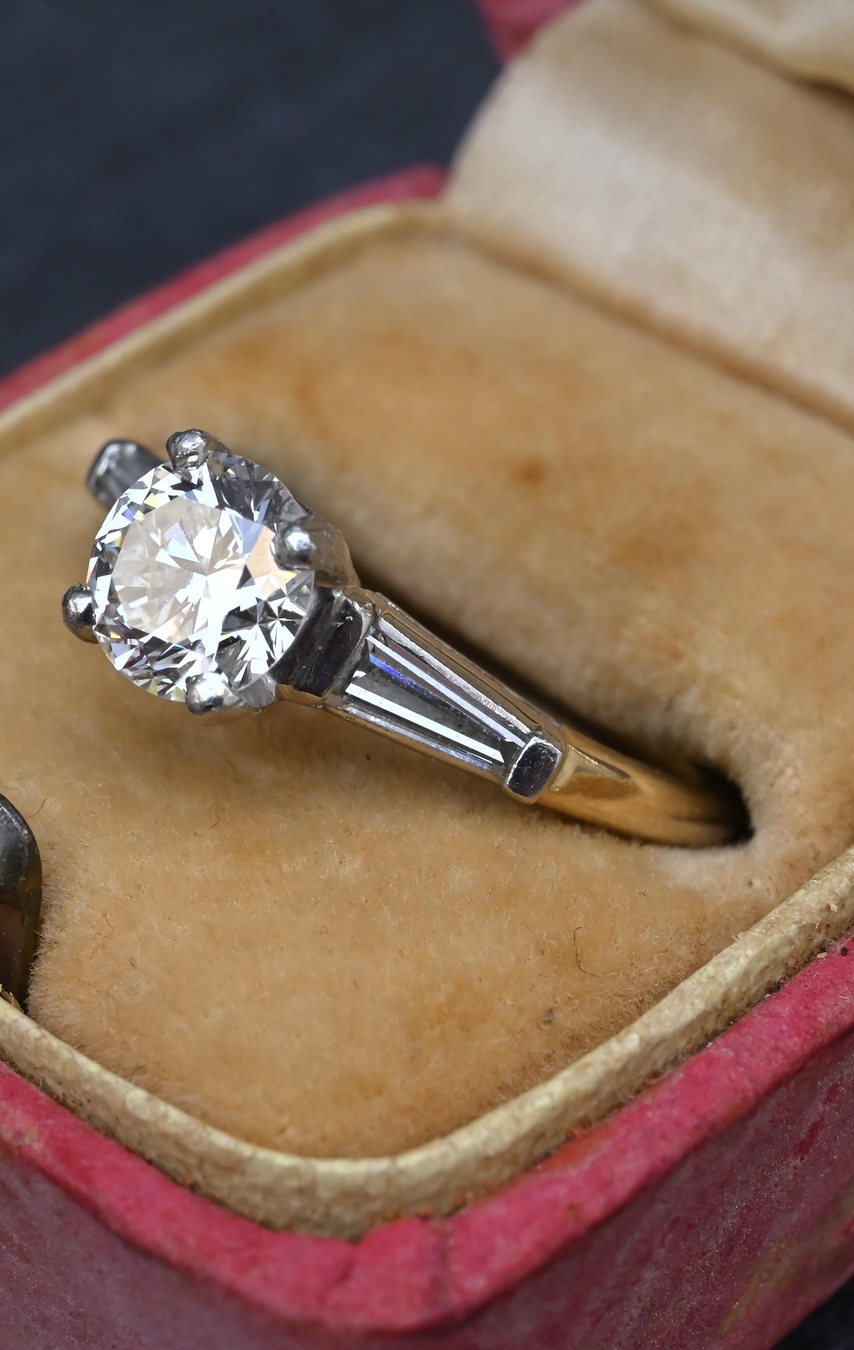 GIA 1.16 Carat H SI1 Round Brilliant Diamond Engagement Ring 14K Gold Platinum