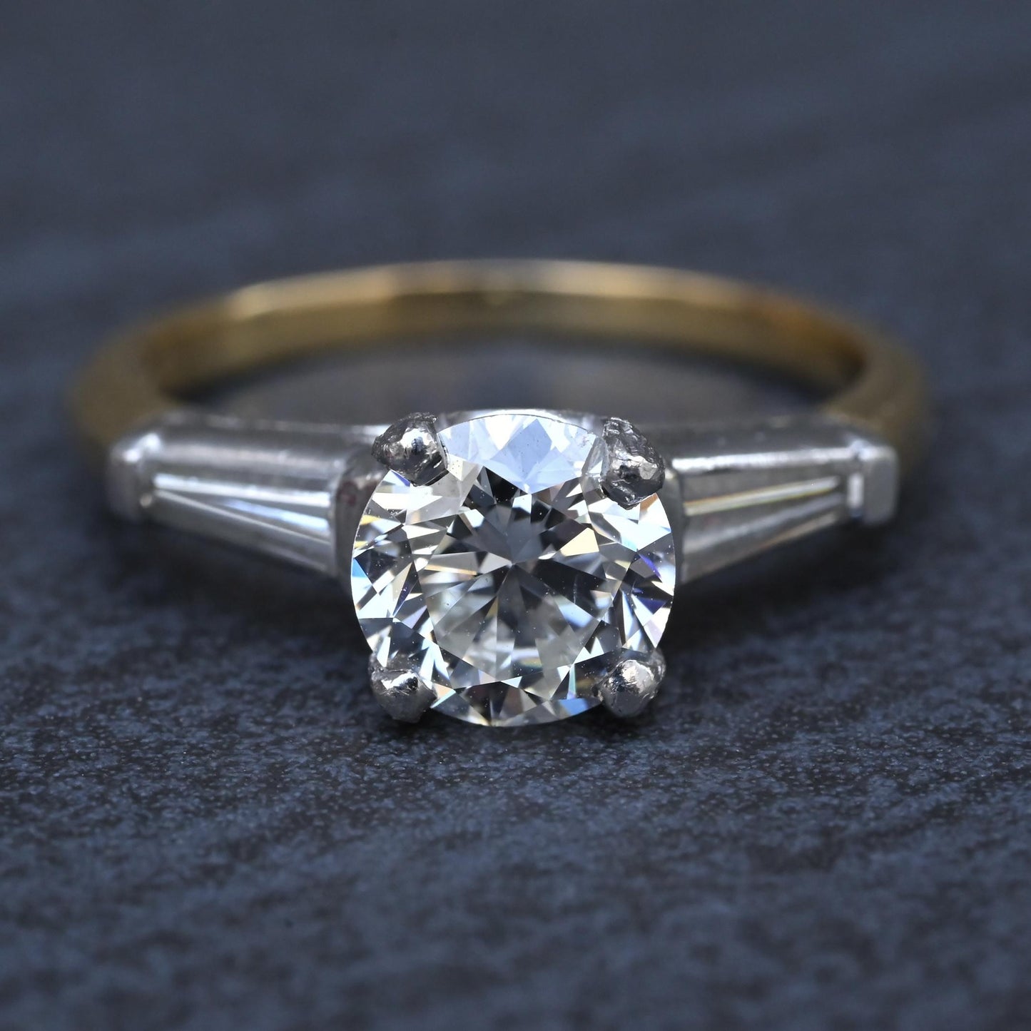 GIA 1.16 Carat H SI1 Round Brilliant Diamond Engagement Ring 14K Gold Platinum
