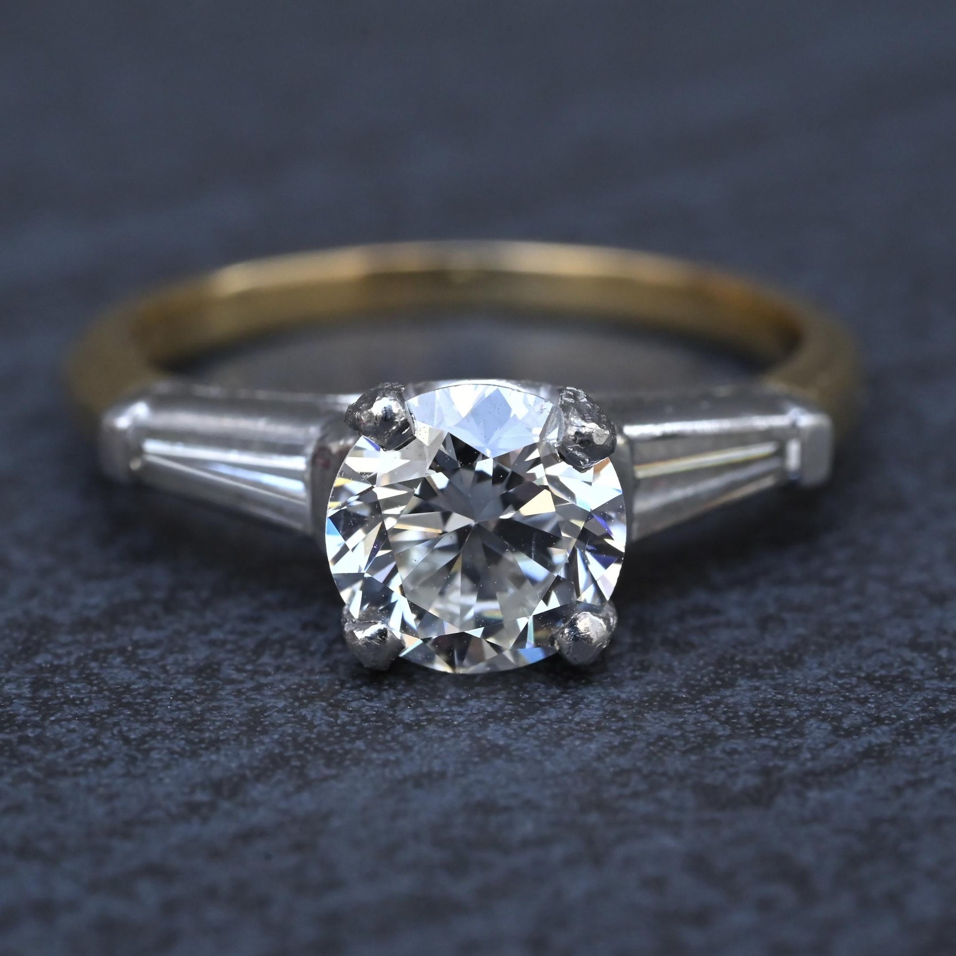 GIA 1.16 Carat H SI1 Round Brilliant Diamond Engagement Ring 14K Gold Platinum
