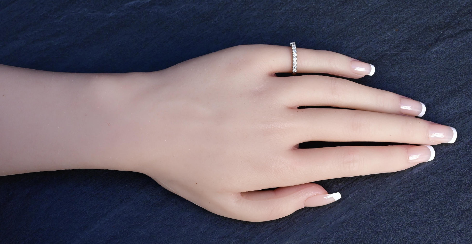 Classic 18K White Gold Diamond Band – 0.35 TCW Natural Diamonds Size 4