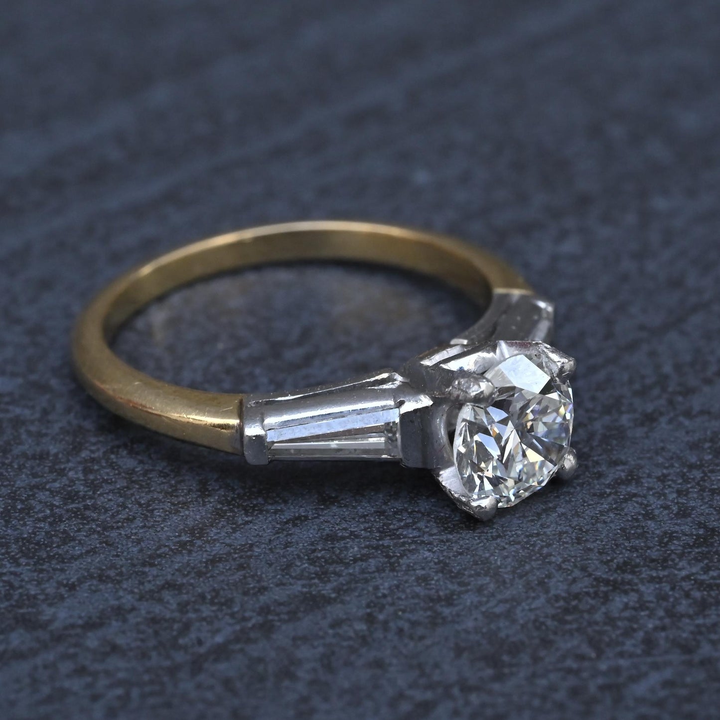 GIA 1.16 Carat H SI1 Round Brilliant Diamond Engagement Ring 14K Gold Platinum