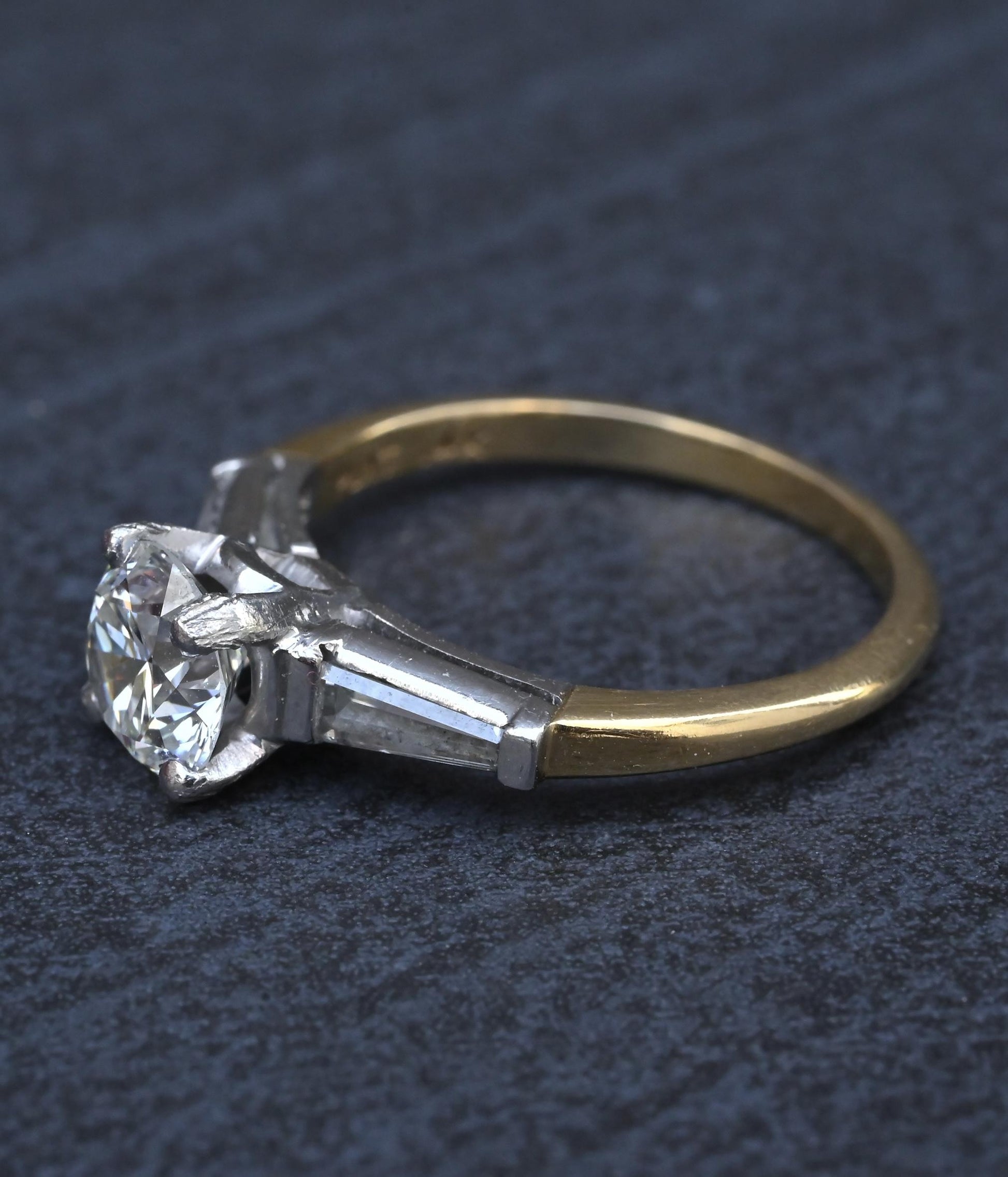 GIA 1.16 Carat H SI1 Round Brilliant Diamond Engagement Ring 14K Gold Platinum