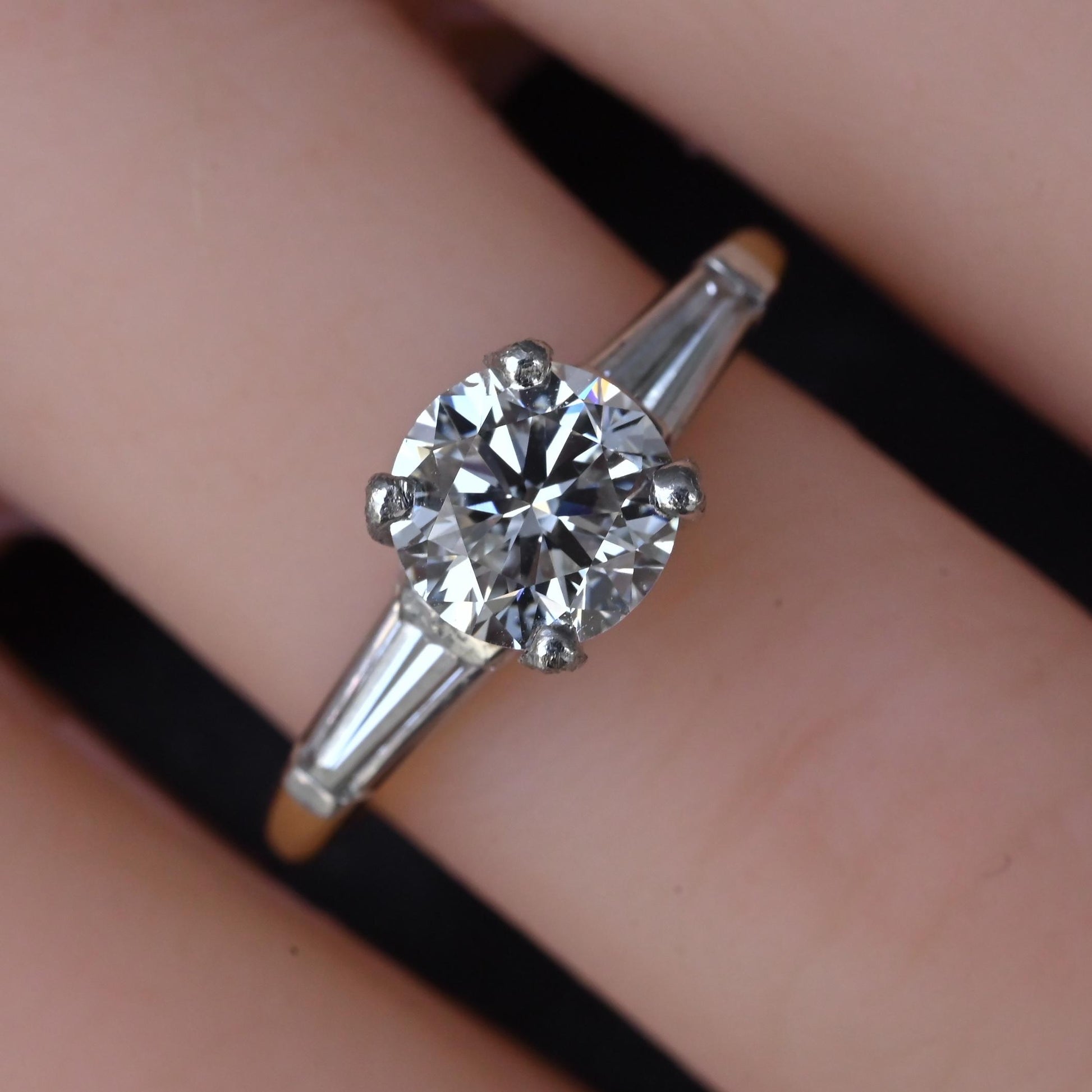 GIA 1.16 Carat H SI1 Round Brilliant Diamond Engagement Ring 14K Gold Platinum
