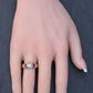 Vintage Art Deco 14K Gold Antique Cut Diamond & Natural Ruby Gypsy Ring Size 7