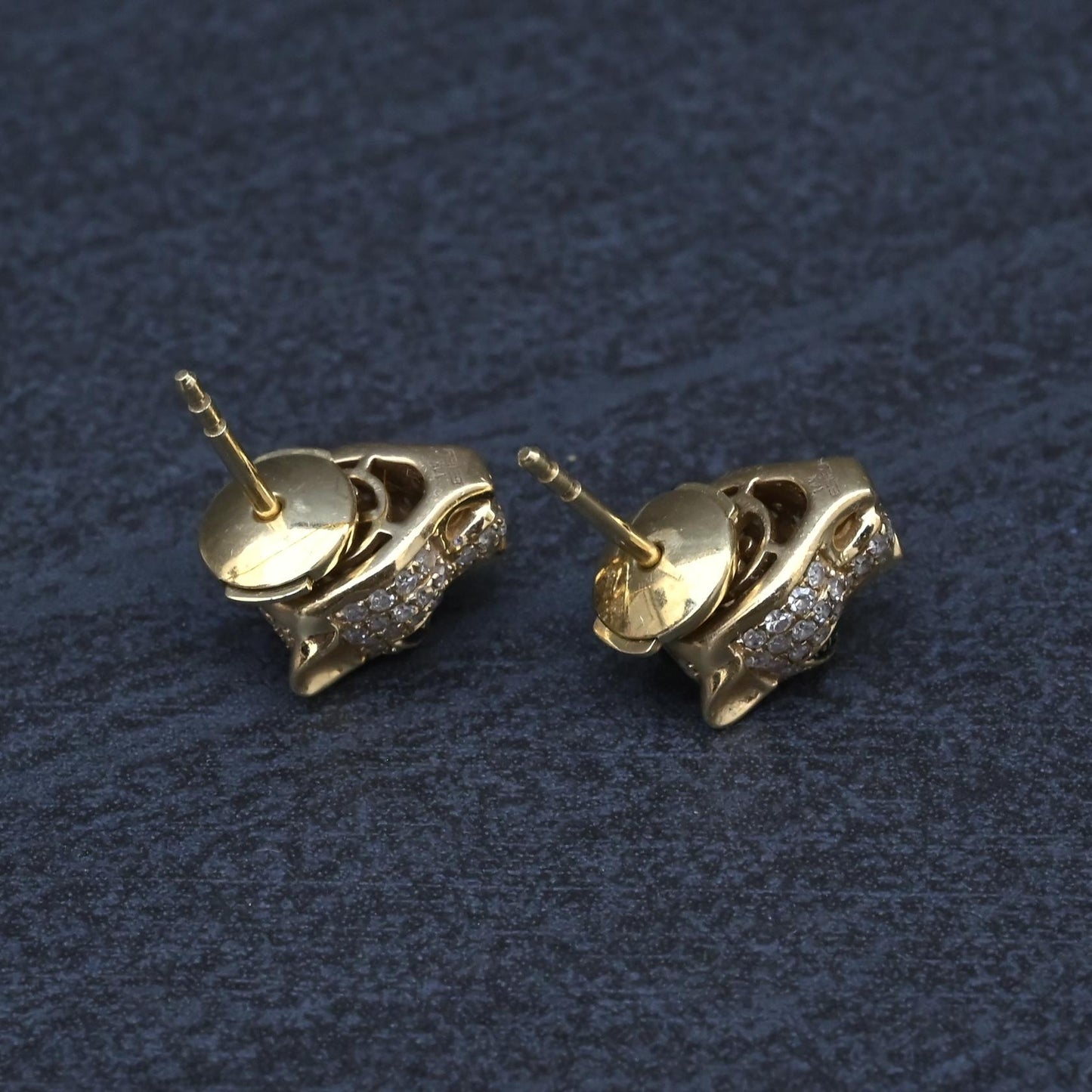 EFFY 14K Gold 0.50 CTW Diamond & Green Stone Leopard Stud Earrings (3.25g)