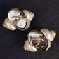 Gorgeous Pair Of 14K Maz Seashell Earrings