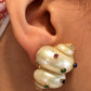 Gorgeous Pair Of 14K Maz Seashell Earrings