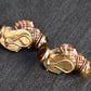 Beautiful Pair Of 14K Maz Seashell Earrings Seaman Schepps Style