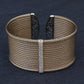 Charriol ALOR 18K Yellow Gold & Stainless Steel Pavé Diamond Wide Cable Cuff