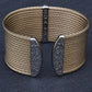 Charriol ALOR 18K Yellow Gold & Stainless Steel Pavé Diamond Wide Cable Cuff