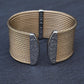 Charriol ALOR 18K Yellow Gold & Stainless Steel Pavé Diamond Wide Cable Cuff
