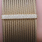 Charriol ALOR 18K Yellow Gold & Stainless Steel Pavé Diamond Wide Cable Cuff