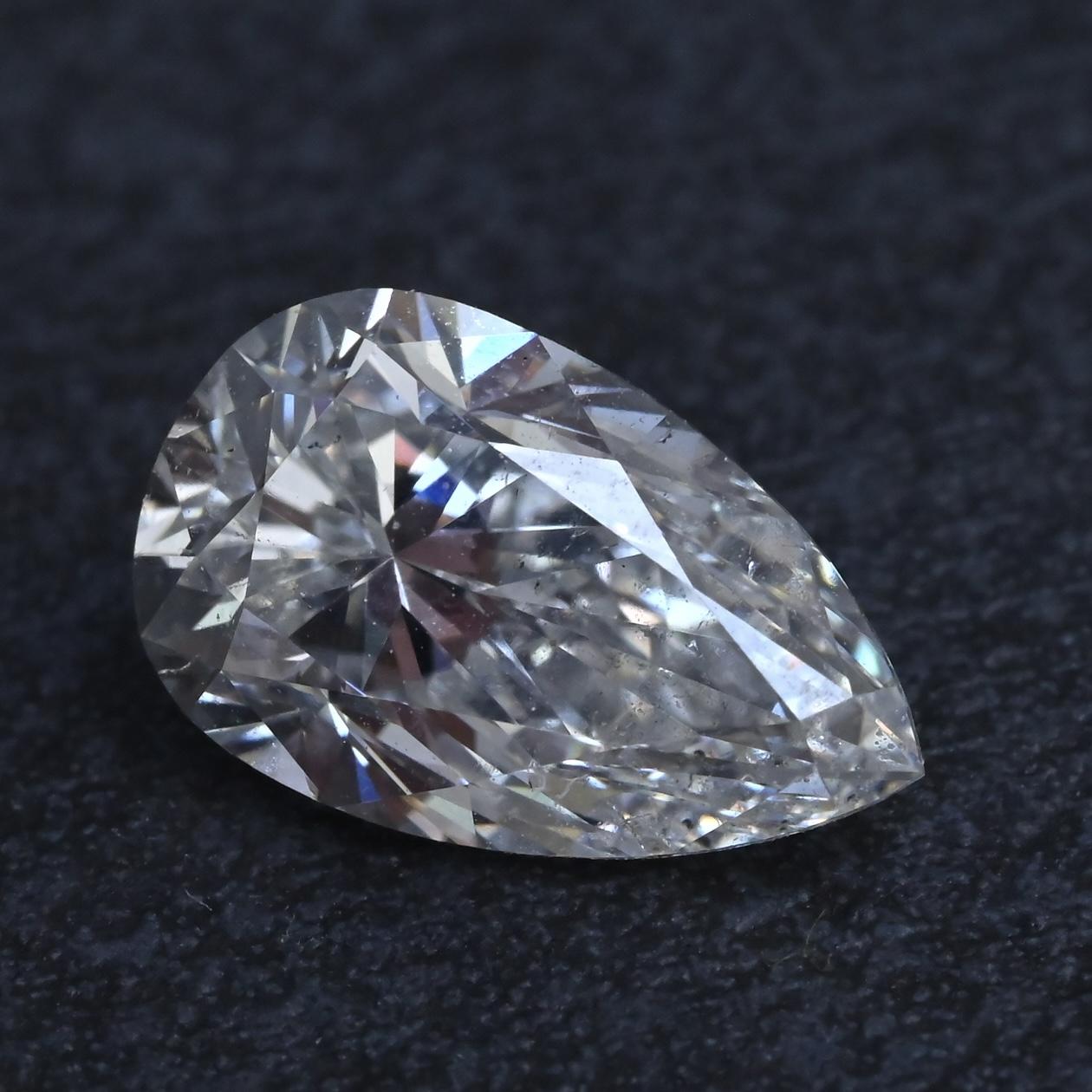 GIA Certified 1.67 Ct Pear Shape Natural Loose Diamond - I Color SI2 Clarity