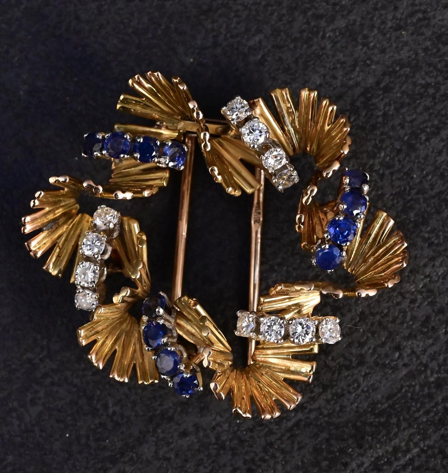 Exceptional H Stern 18K Diamond & Sapphire Brooch