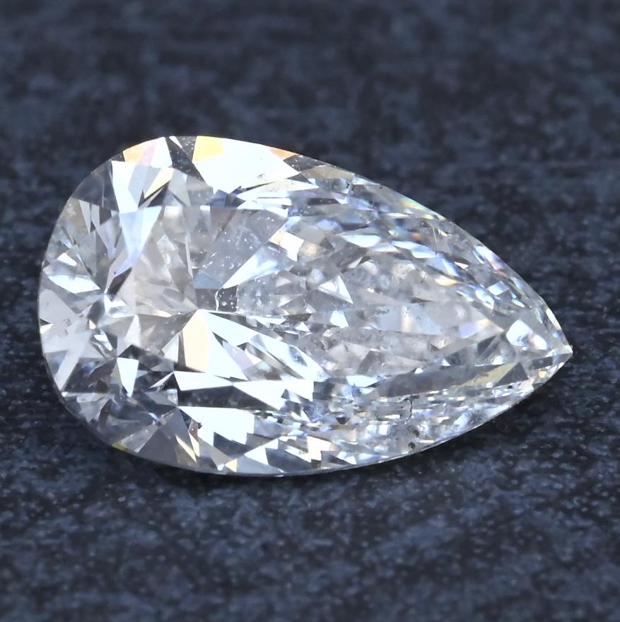 GIA Certified 1.67 Ct Pear Shape Natural Loose Diamond - I Color SI2 Clarity
