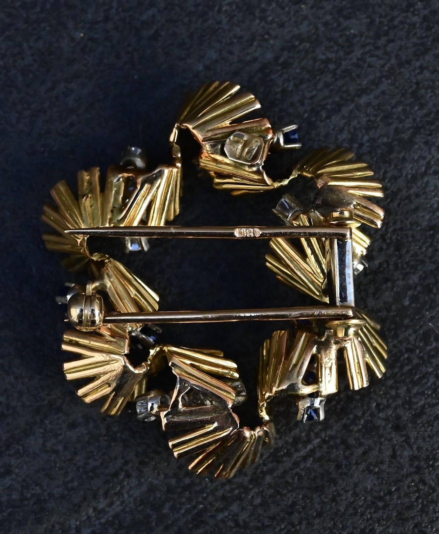 Exceptional H Stern 18K Diamond & Sapphire Brooch
