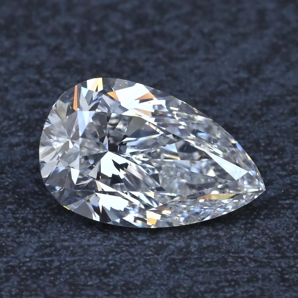 GIA Certified 1.67 Ct Pear Shape Natural Loose Diamond - I Color SI2 Clarity