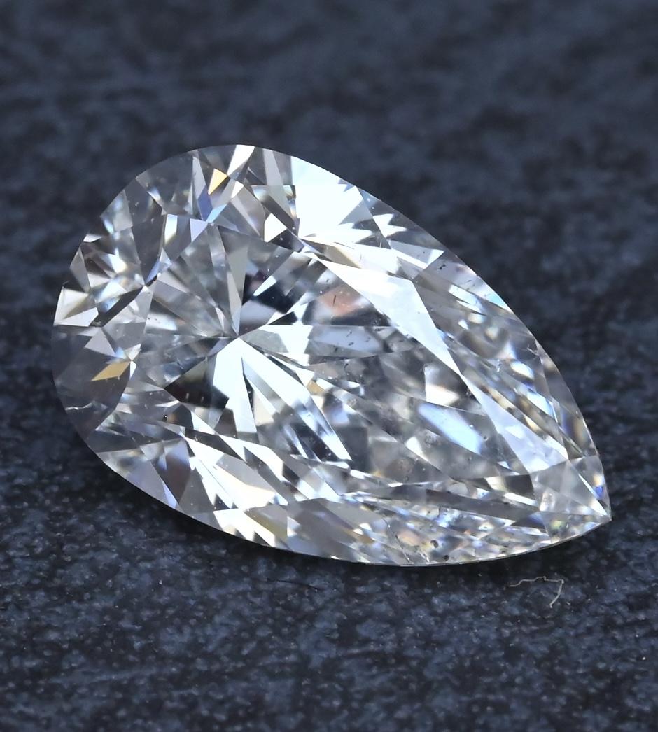 GIA Certified 1.67 Ct Pear Shape Natural Loose Diamond - I Color SI2 Clarity