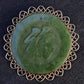 Vintage Green Jade & 14K Gold Filigree Pendant Brooch